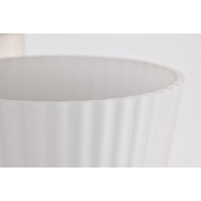 SATCO/NUVO Royale 1 Light Vanity Brushed Nickel Finish Ribbed White Glass (60-8731)