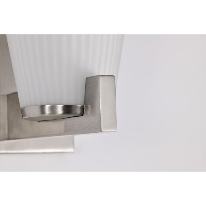 SATCO/NUVO Royale 1 Light Vanity Brushed Nickel Finish Ribbed White Glass (60-8731)