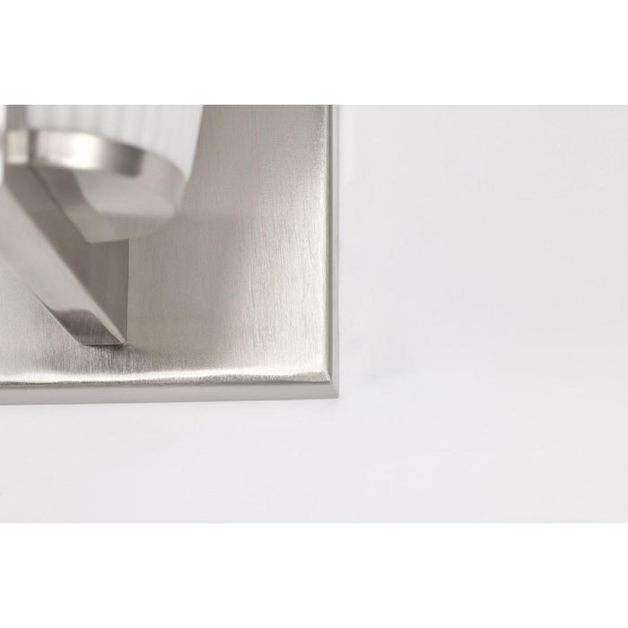 SATCO/NUVO Royale 1 Light Vanity Brushed Nickel Finish Ribbed White Glass (60-8731)