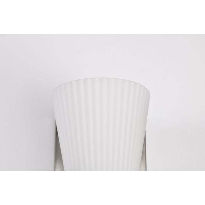 SATCO/NUVO Royale 1 Light Vanity Brushed Nickel Finish Ribbed White Glass (60-8731)
