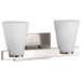 SATCO/NUVO Royale 2 Light Vanity Brushed Nickel Finish Ribbed White Glass (60-8732)