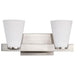 SATCO/NUVO Royale 2 Light Vanity Brushed Nickel Finish Ribbed White Glass (60-8732)