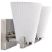 SATCO/NUVO Royale 2 Light Vanity Brushed Nickel Finish Ribbed White Glass (60-8732)