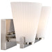 SATCO/NUVO Royale 2 Light Vanity Brushed Nickel Finish Ribbed White Glass (60-8732)