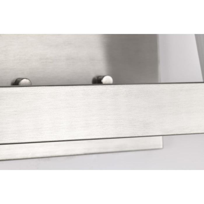SATCO/NUVO Royale 2 Light Vanity Brushed Nickel Finish Ribbed White Glass (60-8732)