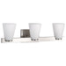 SATCO/NUVO Royale 3 Light Vanity Brushed Nickel Finish Ribbed White Glass (60-8733)