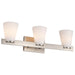 SATCO/NUVO Royale 3 Light Vanity Brushed Nickel Finish Ribbed White Glass (60-8733)