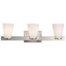 SATCO/NUVO Royale 3 Light Vanity Brushed Nickel Finish Ribbed White Glass (60-8733)