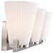 SATCO/NUVO Royale 3 Light Vanity Brushed Nickel Finish Ribbed White Glass (60-8733)
