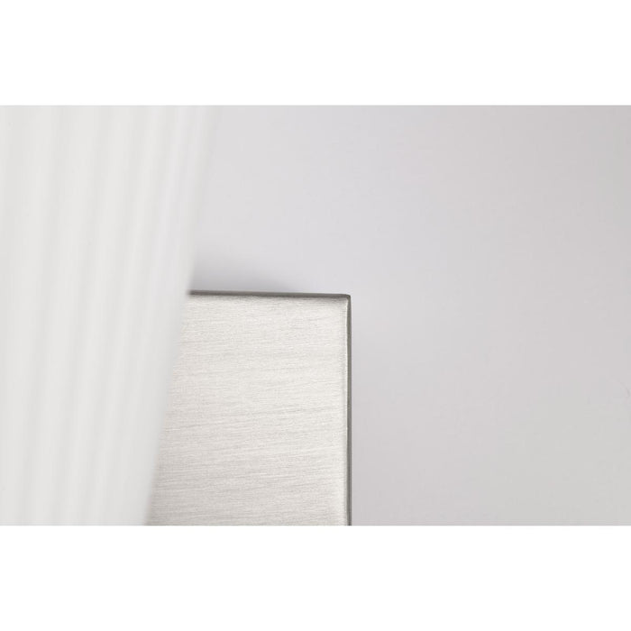 SATCO/NUVO Royale 3 Light Vanity Brushed Nickel Finish Ribbed White Glass (60-8733)