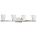 SATCO/NUVO Royale 4 Light Vanity Brushed Nickel Finish Ribbed White Glass (60-8734)