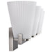 SATCO/NUVO Royale 4 Light Vanity Brushed Nickel Finish Ribbed White Glass (60-8734)