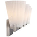 SATCO/NUVO Royale 4 Light Vanity Brushed Nickel Finish Ribbed White Glass (60-8734)