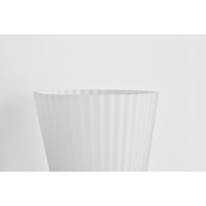 SATCO/NUVO Royale 4 Light Vanity Brushed Nickel Finish Ribbed White Glass (60-8734)