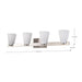 SATCO/NUVO Royale 4 Light Vanity Brushed Nickel Finish Ribbed White Glass (60-8734)