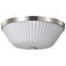 SATCO/NUVO Royale 3 Light Flush Mount Brushed Nickel Finish Ribbed White Glass (60-8735)