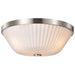 SATCO/NUVO Royale 3 Light Flush Mount Brushed Nickel Finish Ribbed White Glass (60-8735)