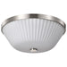 SATCO/NUVO Royale 3 Light Flush Mount Brushed Nickel Finish Ribbed White Glass (60-8735)