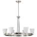 SATCO/NUVO Royale 6 Light Chandelier Brushed Nickel Finish Ribbed White Glass (60-8736)