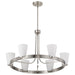 SATCO/NUVO Royale 6 Light Chandelier Brushed Nickel Finish Ribbed White Glass (60-8736)
