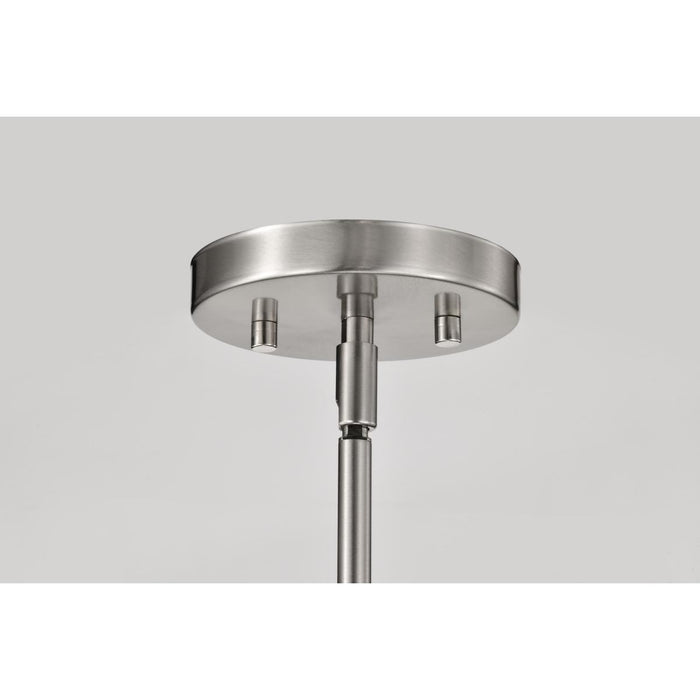 SATCO/NUVO Royale 6 Light Chandelier Brushed Nickel Finish Ribbed White Glass (60-8736)