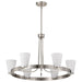 SATCO/NUVO Royale 6 Light Chandelier Brushed Nickel Finish Ribbed White Glass (60-8736)