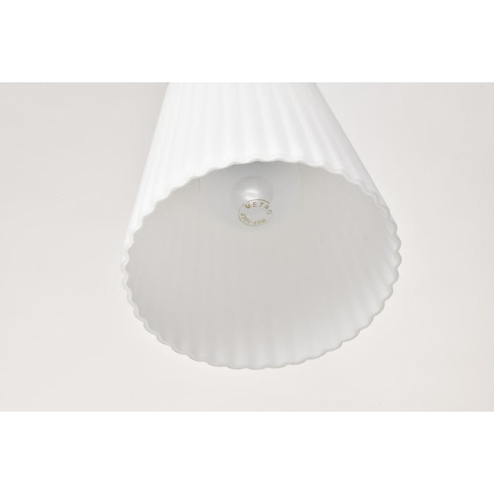 SATCO/NUVO Royale Mini Pendant Brushed Nickel Finish Ribbed White Glass (60-8737)