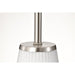 SATCO/NUVO Royale Mini Pendant Brushed Nickel Finish Ribbed White Glass (60-8737)