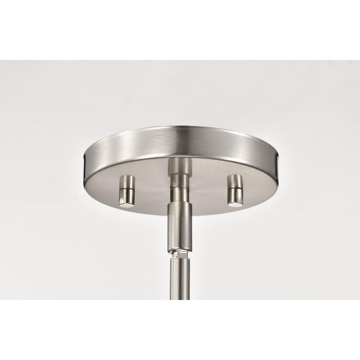 SATCO/NUVO Royale Mini Pendant Brushed Nickel Finish Ribbed White Glass (60-8737)