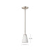 SATCO/NUVO Royale Mini Pendant Brushed Nickel Finish Ribbed White Glass (60-8737)