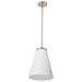 SATCO/NUVO Royale Large Pendant Brushed Nickel Finish Ribbed White Glass (60-8738)
