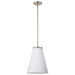 SATCO/NUVO Royale Large Pendant Brushed Nickel Finish Ribbed White Glass (60-8738)