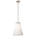 SATCO/NUVO Royale Large Pendant Brushed Nickel Finish Ribbed White Glass (60-8738)