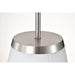 SATCO/NUVO Royale Large Pendant Brushed Nickel Finish Ribbed White Glass (60-8738)