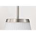 SATCO/NUVO Royale Large Pendant Brushed Nickel Finish Ribbed White Glass (60-8738)