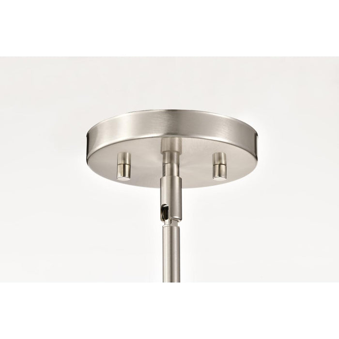 SATCO/NUVO Royale Large Pendant Brushed Nickel Finish Ribbed White Glass (60-8738)