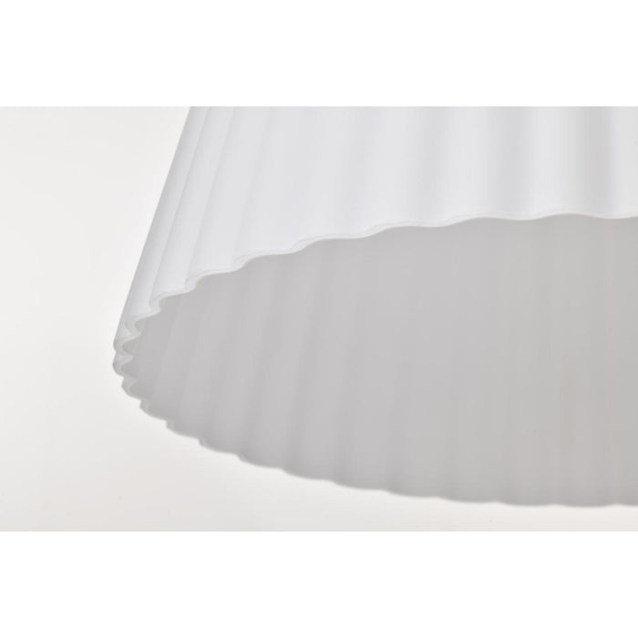 SATCO/NUVO Royale Large Pendant Brushed Nickel Finish Ribbed White Glass (60-8738)