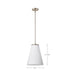 SATCO/NUVO Royale Large Pendant Brushed Nickel Finish Ribbed White Glass (60-8738)