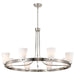 SATCO/NUVO Royale 8 Light Chandelier Brushed Nickel Finish Ribbed White Glass (60-8739)