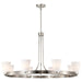 SATCO/NUVO Royale 8 Light Chandelier Brushed Nickel Finish Ribbed White Glass (60-8739)