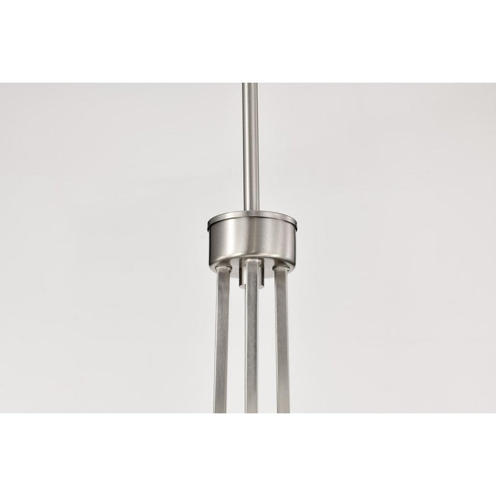 SATCO/NUVO Royale 8 Light Chandelier Brushed Nickel Finish Ribbed White Glass (60-8739)