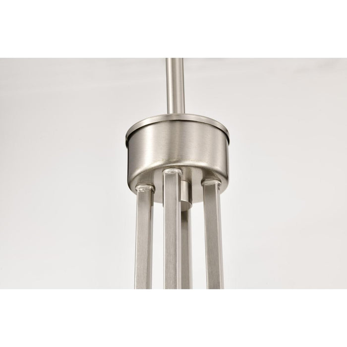 SATCO/NUVO Royale 8 Light Chandelier Brushed Nickel Finish Ribbed White Glass (60-8739)