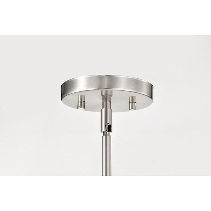 SATCO/NUVO Royale 8 Light Chandelier Brushed Nickel Finish Ribbed White Glass (60-8739)