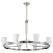 SATCO/NUVO Royale 8 Light Chandelier Brushed Nickel Finish Ribbed White Glass (60-8739)