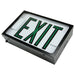 Exitronix Steel Direct View LED Exit Sign Double Face Green LED&#039;s 2 Circuit Input 120/120V Black Enclosure White Face/Black Letters Tamper Resistant Hardware (G603E-2CI1-BL-DR-TRH)