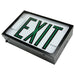 Exitronix Steel Direct View LED Exit Sign Double Face Green LED&#039;s 2 Circuit Input 277/277V Black Enclosure White Face/Black Letters Downlight Tamper Resistant Hardware (G603E-2CI7-BL-DL-TRH)