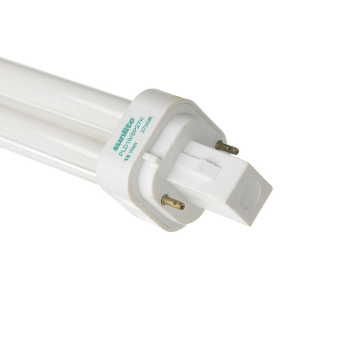 Sunlite PLD18/SP27K Compact Fluorescent 2700K 18W 1080Lm PLD G24D-2 Non-Dimmable (60190-SU)