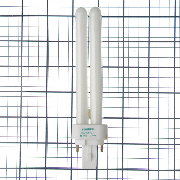 Sunlite PLD18/SP27K Compact Fluorescent 2700K 18W 1080Lm PLD G24D-2 Non-Dimmable (60190-SU)