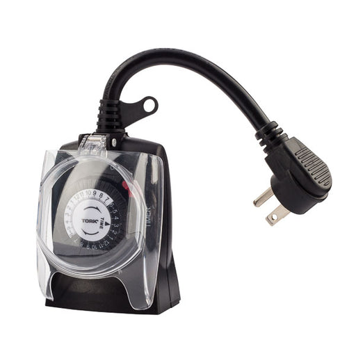 Tork Two Outlet 24 Hour Mechanical Outdoor Plug-In Timer 125V15A (602B)