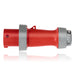 Leviton 60/63 Amp 240/415V 3-Phase 4-Pole 5-Wire LEV Series North American-Rated Pin And Sleeve Plug Industrial Grade Watertight Red (560P6WLEV)